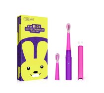 Bērnu soniskā elektriskā zobu birste ar uzgaļu komplektu FairyWill FW-2001 (Violeta) | Kids Sonic Toothbrush with Head Set