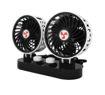 LTC dubultais auto ventilators 2x5" 12V, balts - car fan, dual fan, 12V fan