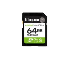 Atmiņas karte Kingston Canvas Select Plus SDHC 64GB 100MB/s, melna