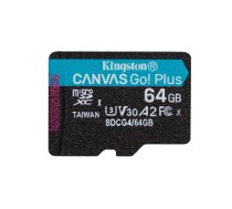 MicroSDXC atmiņas karte Kingston 64GB Canvas Go Plus 200MBs A2 U3 V30