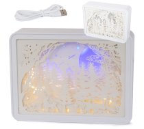 3D papīra izgriezumu nakts lampiņa ar USB, balta - night light, paper cutout light, nursery lighting
