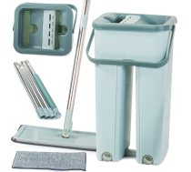 Plakans Mops ar Divu Kameru Spaini | Double Chamber Flat Mop Bucket Set