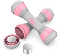 Regulējamas fitnesa hanteles komplekts 2 x 2 kg, rozā - dumbbells, fitness dumbbells, adjustable dumbbells