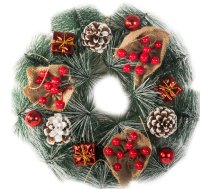 Ziemassvētku vainags ar rotājumiem, 30 cm - Christmas wreath, festive decor, door wreath