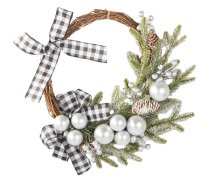 Ziemassvētku vainags ar rotājumiem durvīm un sienai, 30 cm - Christmas wreath, festive decor, door wreath