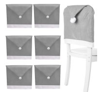 Ziemassvētku vecīša cepures krēslu pārvalki 6 gab. | ChristmasSanta hat chair covers