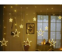 Zvaigžņu Virtene Gaismas Aizkars 138 LED Āra Iekštelpas, Siltā krāsa | Star Garland Light Curtain