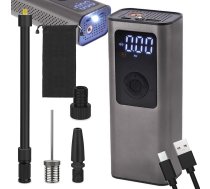 Akumulatora sūknis velosipēda automašīnas elektriskajam kompresoram 10 bāru LCD displejs | Battery pump for bicycle car electric compressor bar
