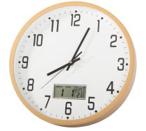 Sienas pulkstenis liels kluss 30cm apaļš rādītājs datums temperatūra sekundes | Wall clock large silent round pointer date temperature seconds