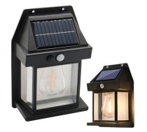 Saules lampa ar kustības sensoru, 3 režīmi, ūdensizturīga, 600lm, melna - outdoor lighting garden &