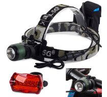 Bailong galvas lukturis ar CREE XML-T6, zoom, velosipēda stiprinājums, modelis B03A
