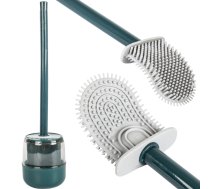 Silikona tualetes birste ar turētāju, piekarināma / stāvoša - toilet brush, silicone toilet brush
