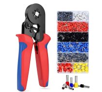Vadu uzgaļu presēšanas knaibles 0.25-10mm² ar 1200 uzgaļu komplektu - wire crimping tool, ferrule crimper
