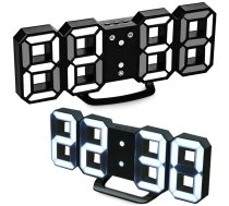 Elektroniskais LED pulkstenis ar modinātāju un termometru, melns - LED clock, electronic clock, alarm clock