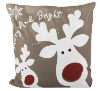 Ziemassvētku spilvendrāna 45x45 cm ar ziemeļbriedi Rūdolfu - decor, home decor, office decor