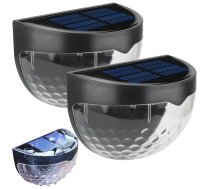 Solārā LED sienas lampa ar krēslas sensoru, 2 gab., melna - outdoor lighting garden &