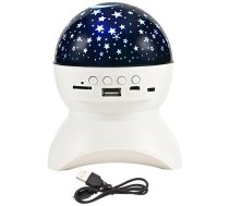 Zvaigžņu projektors un nakts lampa ar Bluetooth skaļruni un USB, balts - star projector, kids night light