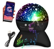 Zvaigžņu projektors un nakts lampa ar Bluetooth skaļruni, melns - star projector, night light, bluetooth speaker