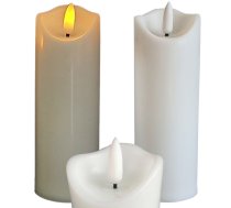 LED svece ar kustīgu liesmu, 12.5x5cm, balta - led candle, battery operated candle, moving flame