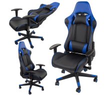 Spēļu krēsls ar 2D roku balstiem, zils - gaming chair, office chair, ergonomic chair