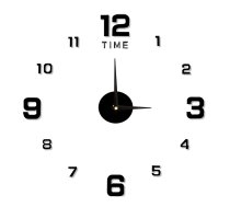 Liels uzlīmējams 3D sienas pulkstenis XXL 130 cm, kluss, melns - wall and table clocks, wall clock, table clock