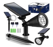 Saules dārza lampa prožektors ar 4 LED, 3 režīmiem un krēslas sensoru - outdoor lighting garden &
