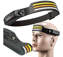 Uzlādējams LED galvas lukturis ar kustības sensoru un 3 gaismas joslām, USB-C