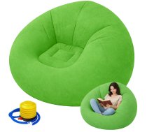 Piepūšamais velūra pufs atpūtai, mīksts un ērts sēžamkrēsls, zaļš - lounge chairs, living room lounge chair