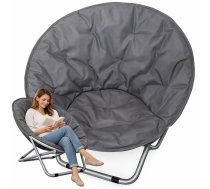 Saliekamais kempinga krēsls ENERO Moon Chair dārzam un pludmalei, pelēks