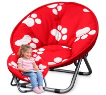 Bērnu saliekamais kempinga krēsls Moon Chair dārzam un terasei, sarkans