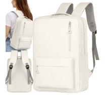 Pilsētas klēpjdatora mugursoma 20L ar USB portu ceļojumiem, balta