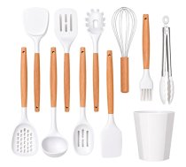 Silikona virtuves piederumu komplekts, 11 daļas, balts - kitchen utensils, silicone utensils, kitchen utensil set