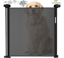 Ruhhy Durvju drošības barjera, vārti, nožogojums, siets, sētiņa mājdzīvniekiem, suņiem, kaķiem, Melns | Safety Gate for Pets