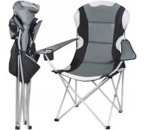 Trizand saliekams makšķernieku krēsls, melns/pelēks - fishing chair, folding chair, camping chair