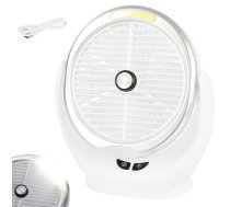 Bezvadu Regulējams Galdas Ventilators ar LED Apgaismojumu, Sudrabs | Portable Wireless Adjustable Table Fan with LED Lighting