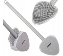Silikona tualetes birste ar pie sienas stiprināmu turētāju - silicone toilet brush, wall mounted toilet brush