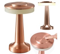 Bezvadu skārienjutīga galda lampa, 3 gaismas toņi, vara krāsa - table lamp, wireless lamp, touch lamp