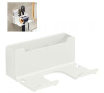 Sienas Turētājs Matu Žāvētājam, Plaukts Organizators Vannas Iztabai, Balts | Wall Mount Hair Dryer Holder