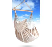 Dārza Šūpuļtīkls Šūpuļkrēsls ar Koka Rāmi 100x100cm, Bēšs | Brazilian Hanging Garden Chihee Swing Hammock Chair