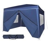 Dārza Nojume Tents Telts Paviljons Lapene 3x3m ar 4 Sienām, Zila | Garden Gazebo Marquee Tent Canopy