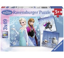 Ravensburger Disney Frozen Winter Bērnu Spēle Puzles 3 X 49 gab. | Puzzle for Kids