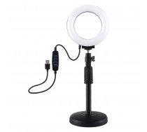 Puluz Mini Pastāvīgās Dienas Gaismas Komplekts ar Statīvu + LED | Ring Light Photo Video Table Lamp