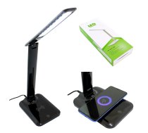 Salokāmā Regulējama LED Galda Lampa ar Qi Bezvadu Uzlādi | Desk LED Lamp with Wireless Charger Qi
