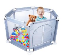Gotel bērnu sētiņa / sausais baseins, pelēks/zils - baby playpen, dry ball pit, kids play area