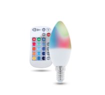 LED Bulb E14 C37 RGB + White 5W + RC Forever Light | Gudrā Viedā Spuldze ar Pulti