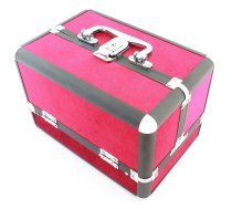 Kosmētikas Piederumu Koferis Soma Organaizers - 25x17x17cm, Rozā | Makeup Case Box Cosmetic Bag Organizer