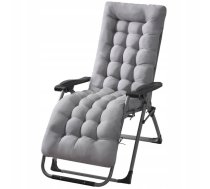 Stepēts Spilvens Paliktnis Dārza Atpūtas Krēslam Šezlongam Zvilnim, Pelēks | Garden Lounger Pillow Folding Chair Cushion