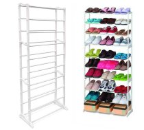 Daudzstāvu Kurpju Apavu Plaukts Skapis - 10 plaukti, Balts | Multilevel Shoe Rack Shelf Stand Organizer