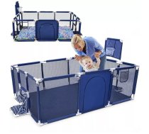 Lielā bērnu rotaļu manēža / laukums / sausais baseins 235x129cm, Zils | Safety Children's Playpen