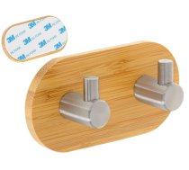 Pašlīmējošs koka pakaramais ar diviem āķiem | Self-adhesive Wooden Hanger with Two Hooks